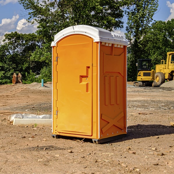 how often are the portable restrooms cleaned and serviced during a rental period in Alden